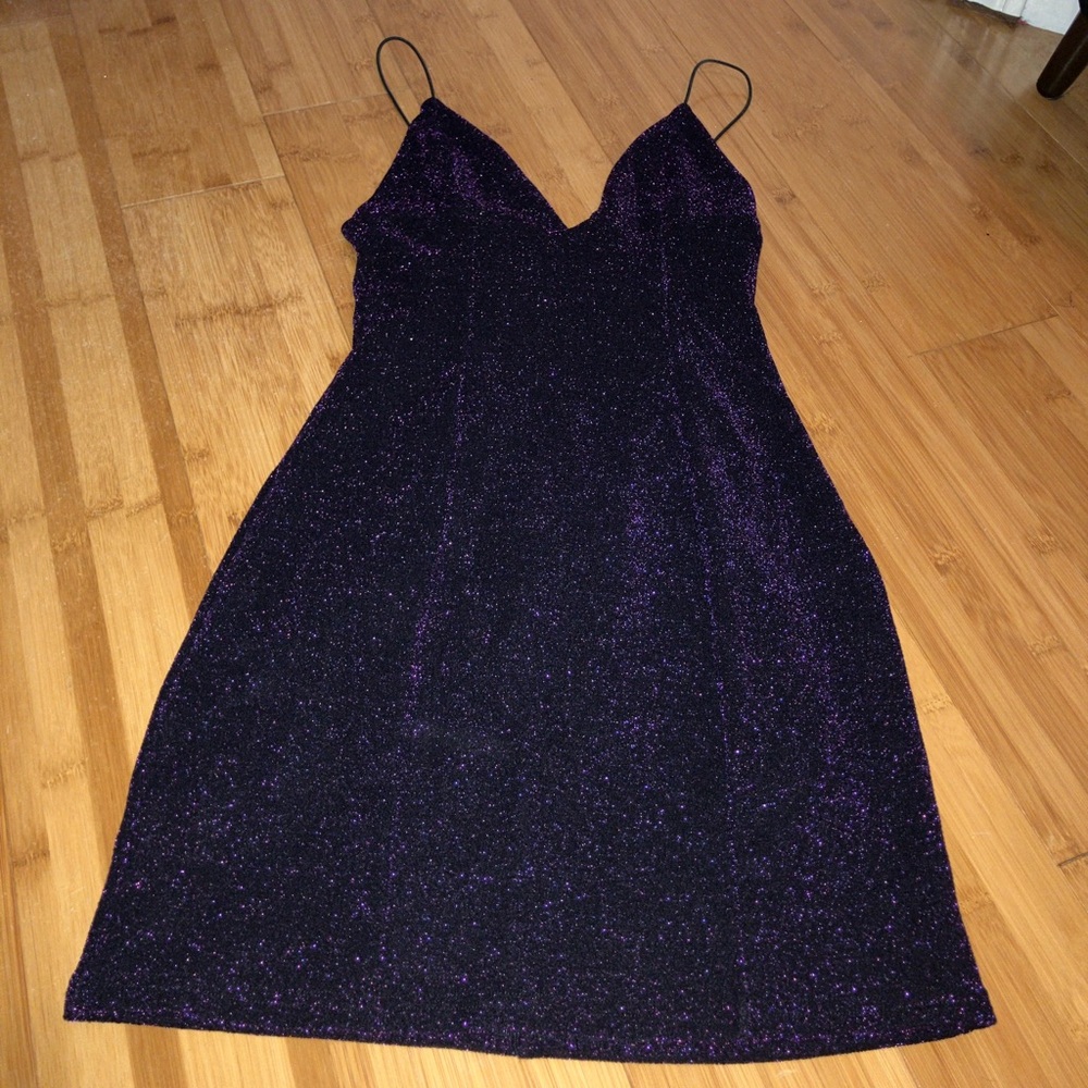 Forever 21 Elegant Purple Glitter Dress Size Small